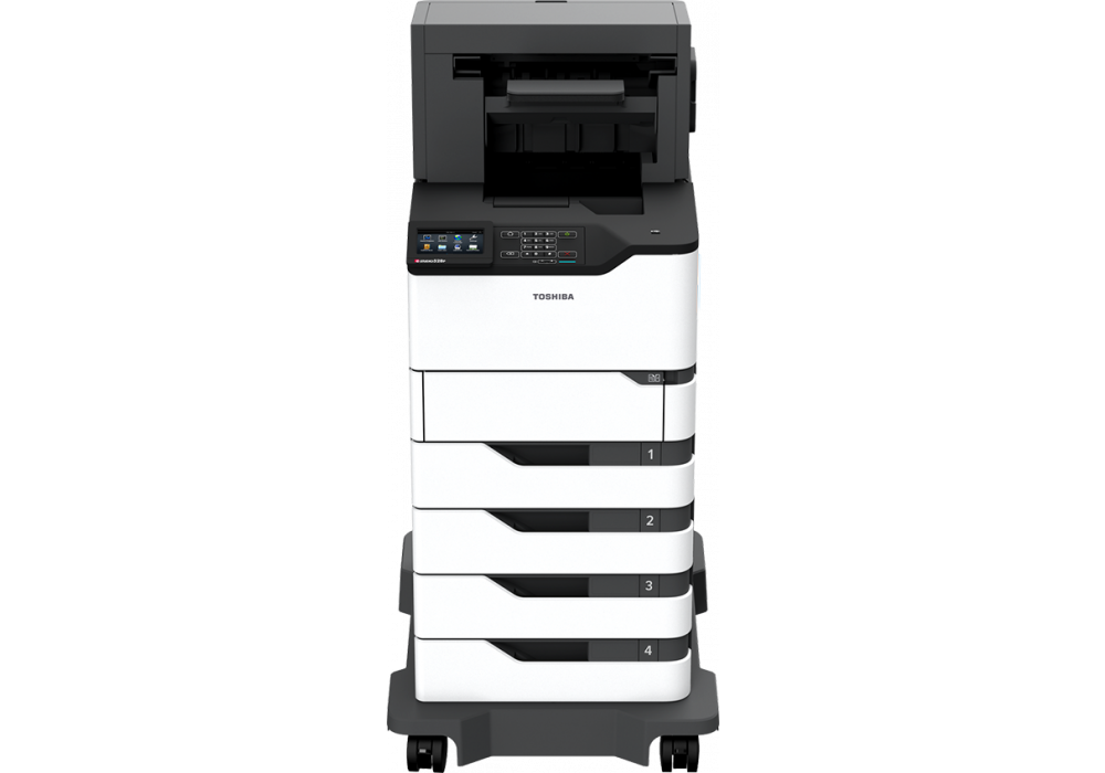 eS528P 3x550SheetTra Stapler CasterBaseFront LR